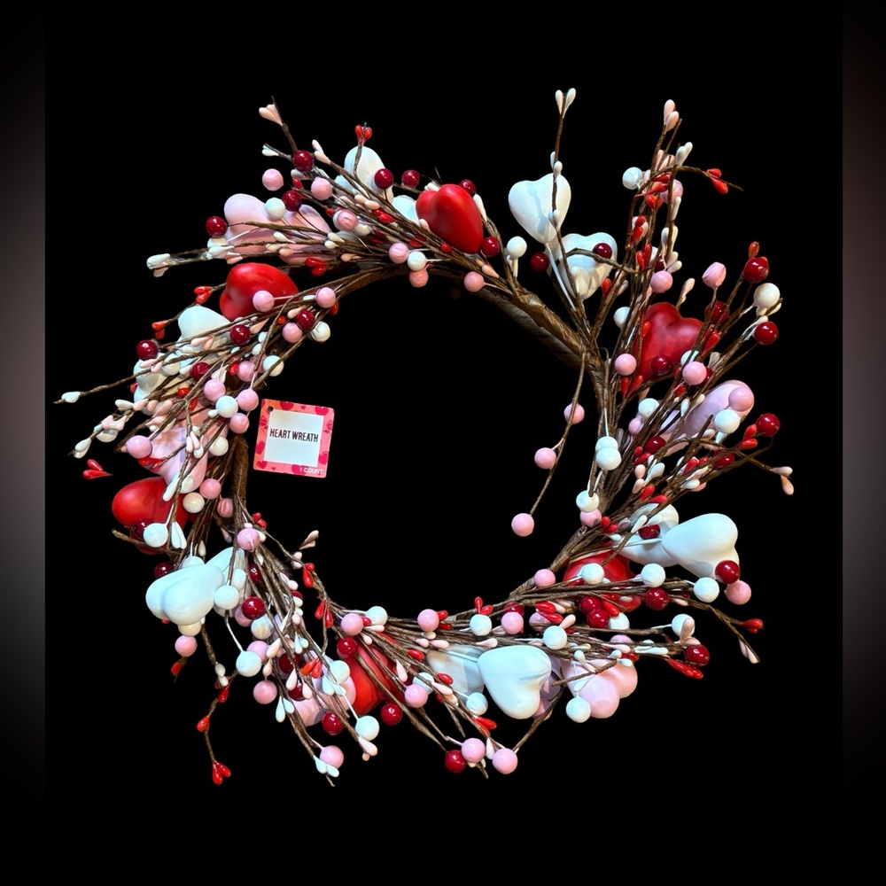 Heart Wreath with Red and Pink Accents